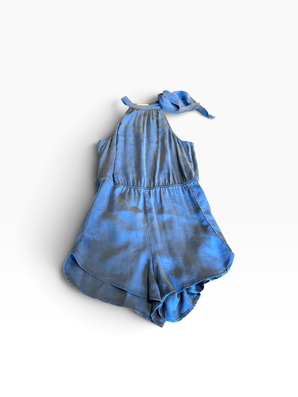 Bella Dahl Blue Sleeveless Halter Style Shorts Romper Size Small
